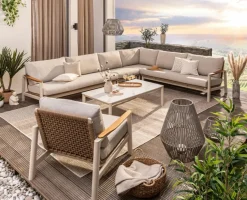 Loungesessel|Segarda Loungesessel Gestell aus Aluminium in Beige