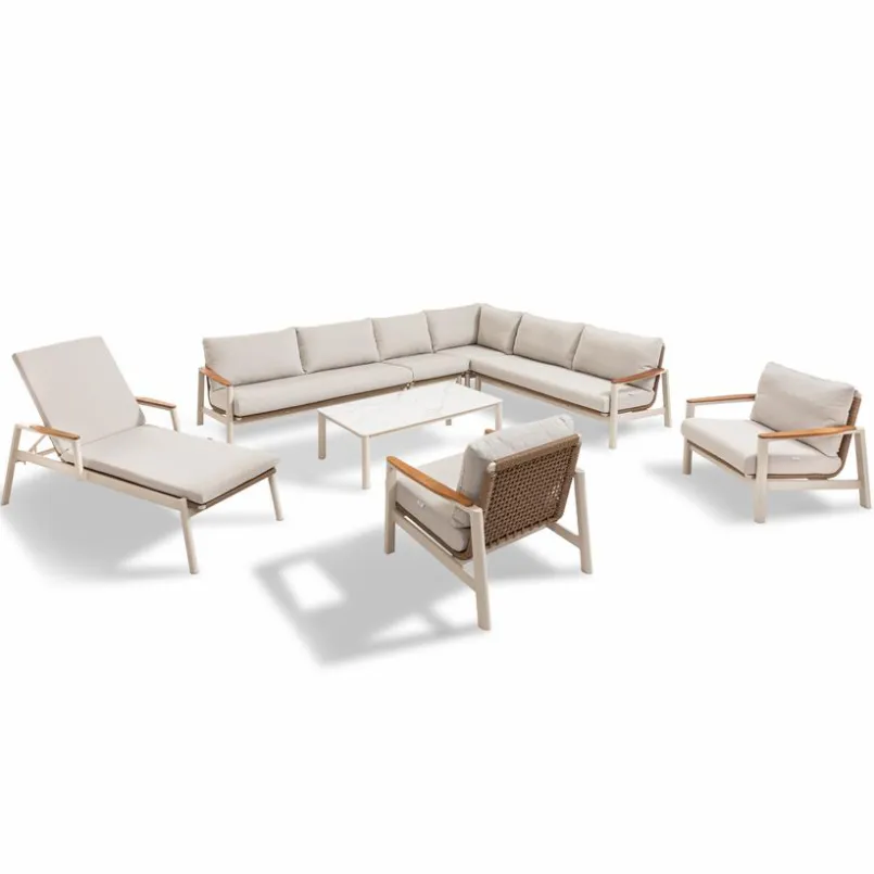 Loungesessel|Segarda Loungesessel Gestell aus Aluminium in Beige