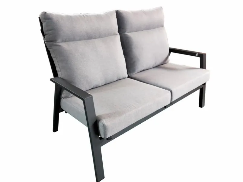 Gartensofas|Loungesofas| Lounge-Sofa Deluxe Lounge Alu Hellgrau