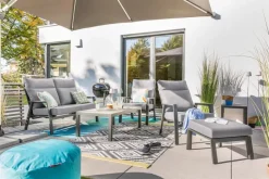 Gartensofas|Loungesofas| Lounge-Sofa Deluxe Lounge Alu Hellgrau