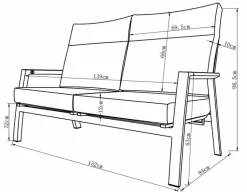 Gartensofas|Loungesofas| Lounge-Sofa Deluxe Lounge Alu Hellgrau
