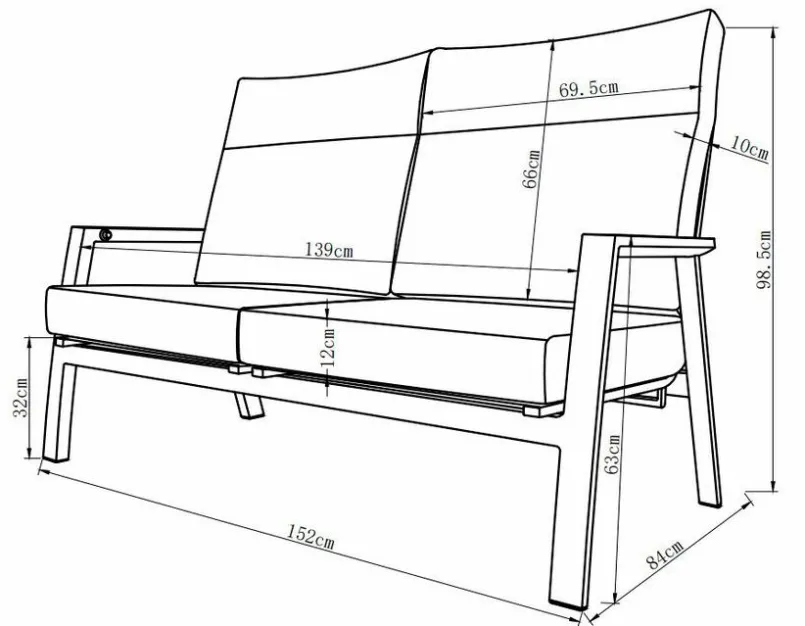 Gartensofas|Loungesofas| Lounge-Sofa Deluxe Lounge Alu Hellgrau
