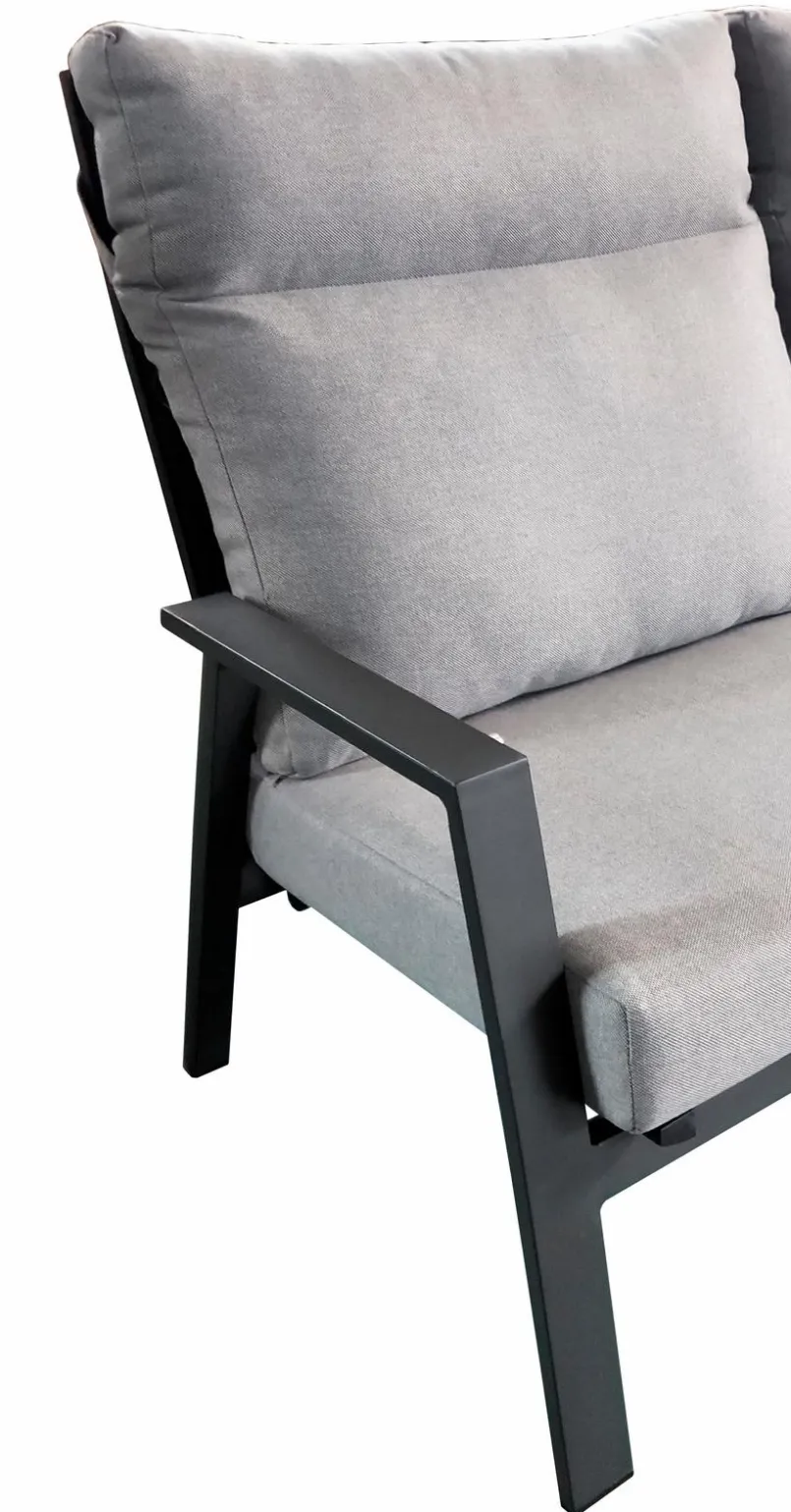 Gartensofas|Loungesofas| Lounge-Sofa Deluxe Lounge Alu Hellgrau