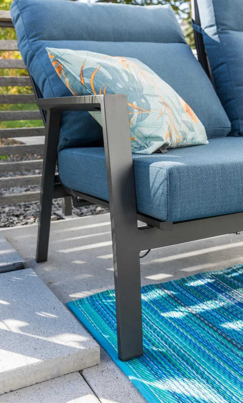 Gartensofas|Loungesofas-Lounge-Sofa Deluxe Lounge Alu Blau