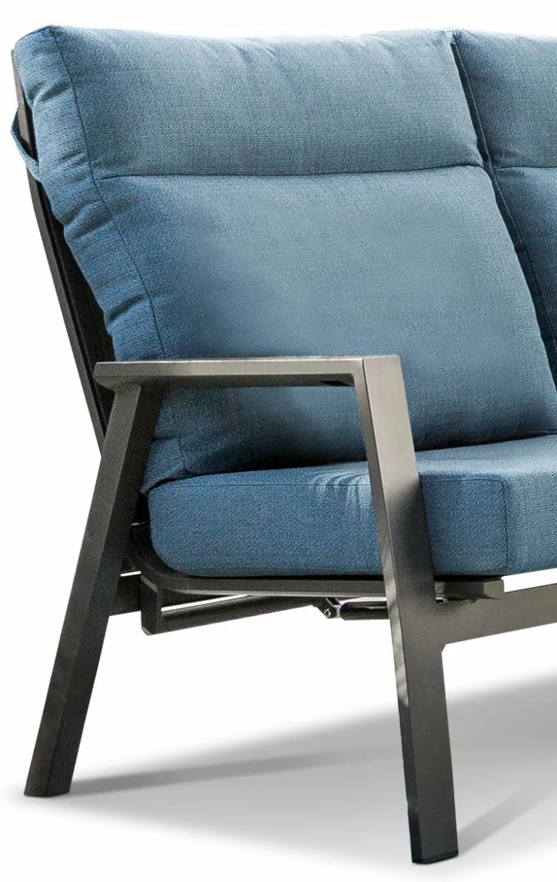 Gartensofas|Loungesofas-Lounge-Sofa Deluxe Lounge Alu Blau