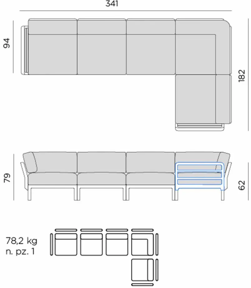 Lounge-Sofa Maximo 5<Nardi Outlet