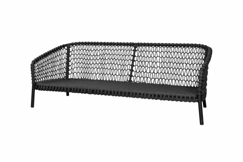 Cane-line Gartensofas|Loungesofas-Lounge-Sofa Ocean 3-Sitzer Schwarz