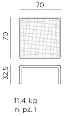 Loungetische|Nardi Loungetisch Komodo 5 70 x 70 cm Anthrazit