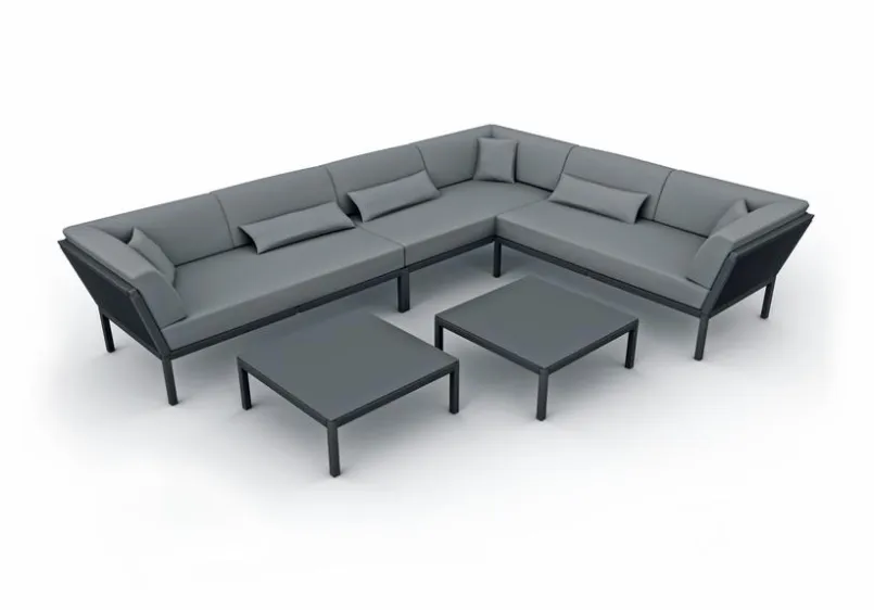 Loungetische|solpuri Loungetisch Club Lounge 80 x 80 cm Anthrazit