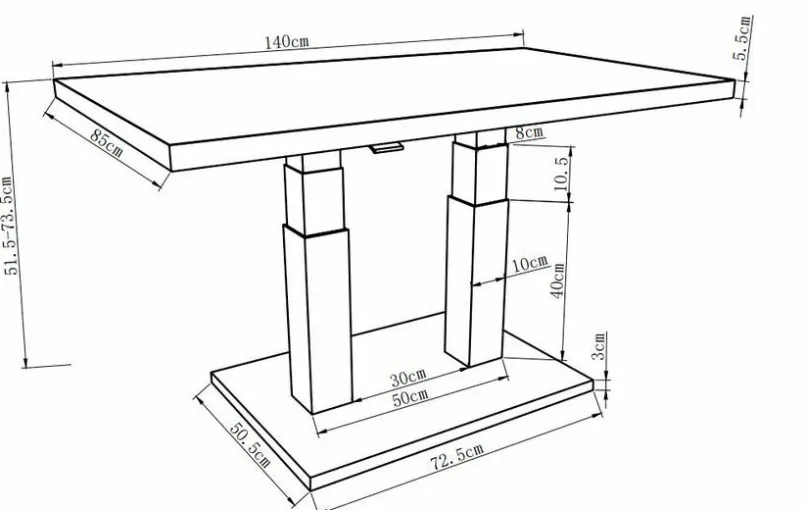 Loungetische-Loungetisch Lyon 140 x 85 cm Grau
