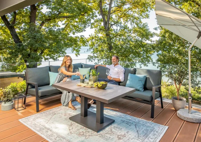 Loungetische-Loungetisch Lyon 140 x 85 cm Grau
