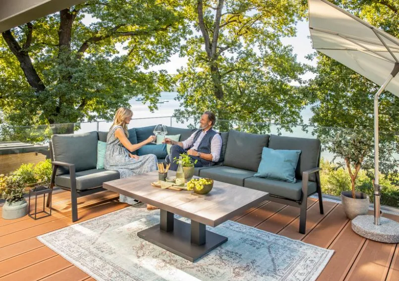 Loungetische-Loungetisch Lyon 140 x 85 cm Grau
