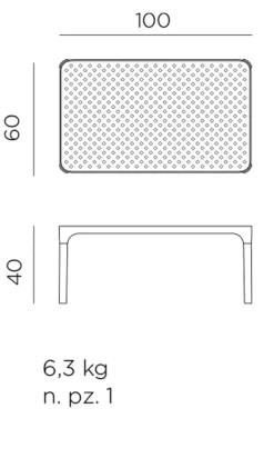 Loungetische|Nardi Loungetisch Net Lounge 100 x 60 cm Türkis