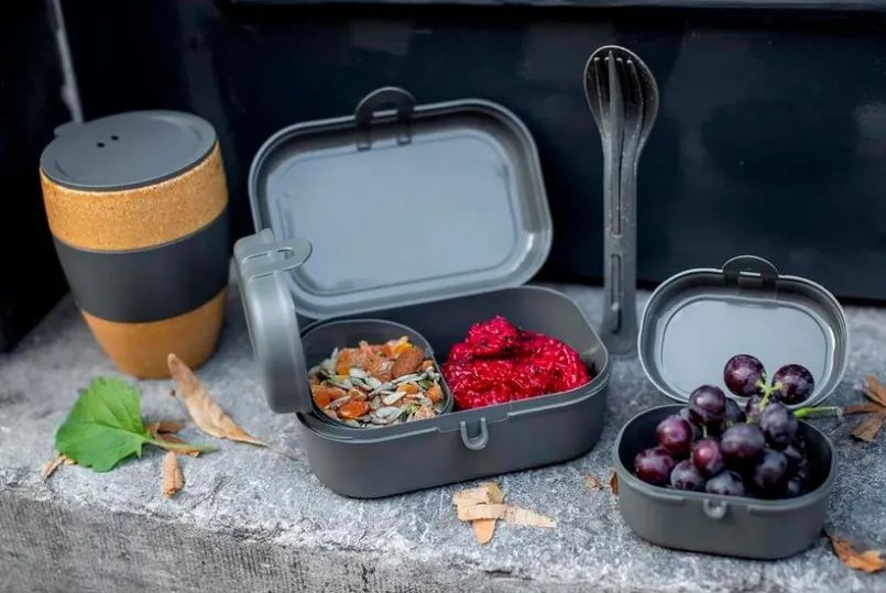Koziol Vorratsdosen|Lunchboxes-Lunchbox Pascal Ready 3tlg. Grau