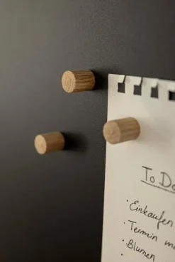 Memoboards|Metallbude Magnete Holz Ela 4er-Set Eiche