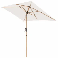 Doppler Sonnenschirme-Marktschirm Alu Wood 140 x 200 cm Beige