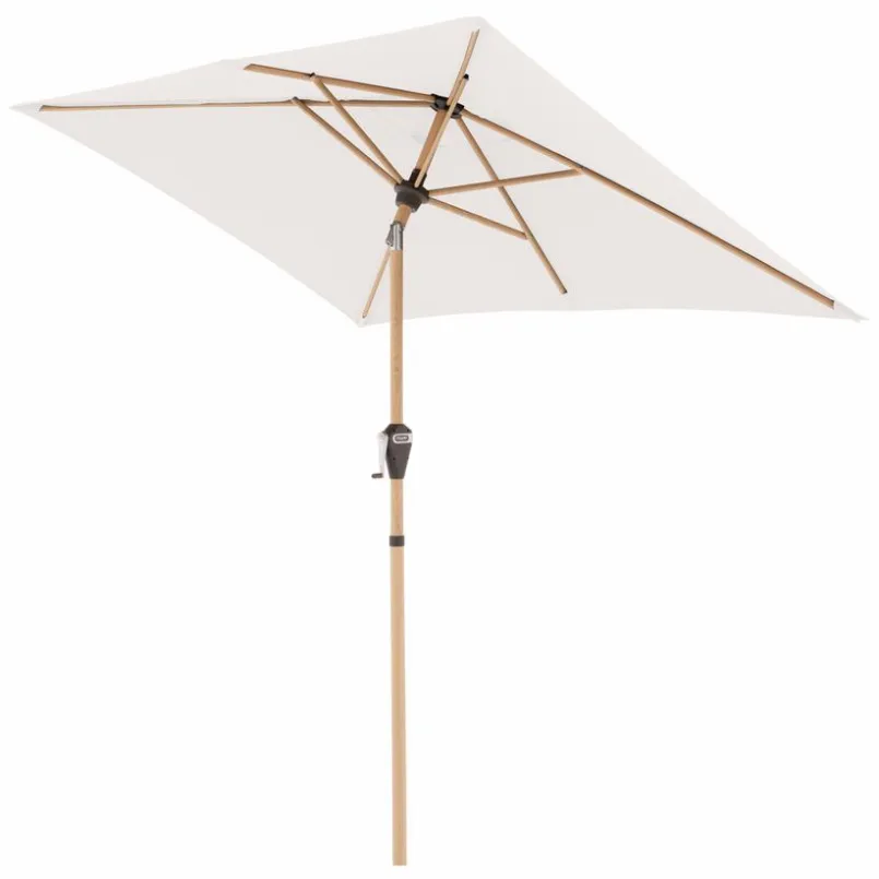 Doppler Sonnenschirme-Marktschirm Alu Wood 140 x 200 cm Beige