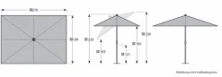 Doppler Sonnenschirme-Marktschirm Alu Wood 140 x 200 cm Beige