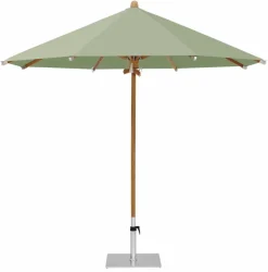 Glatz Sonnenschirme-Marktschirm Teakwood Ø 350 cm Grün