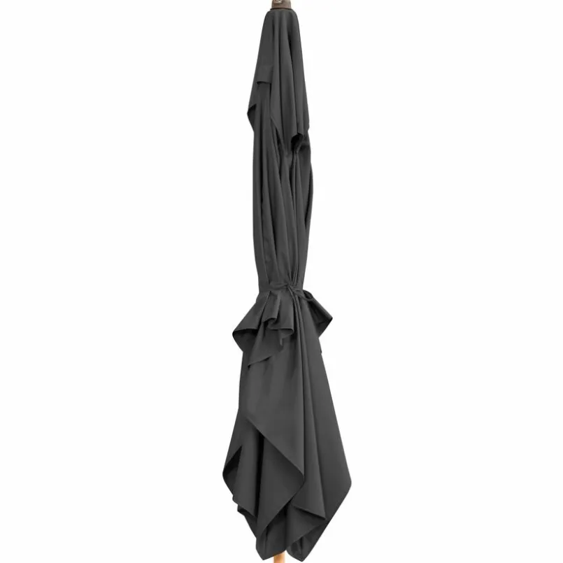 Doppler Sonnenschirme-Marktschirm Alu Wood 200 x 300 cm Anthrazit