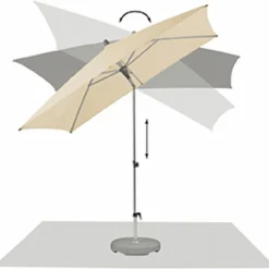 Glatz Sonnenschirme-Marktschirm Alu-Smart Ø 250 cm Off White