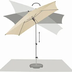 Sonnenschirme|Glatz Marktschirm Alu-Smart Ø 250 cm Hellgrau