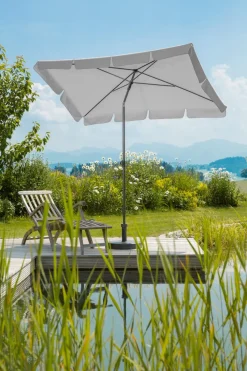 Balkonschirme|Sonnenschirme|Schneider Schirme Marktschirm Aquila 265 x 150 cm Hellgrau