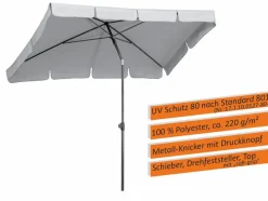Balkonschirme|Sonnenschirme|Schneider Schirme Marktschirm Aquila 265 x 150 cm Hellgrau