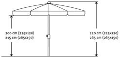 Balkonschirme|Sonnenschirme|Schneider Schirme Marktschirm Aquila 265 x 150 cm Hellgrau