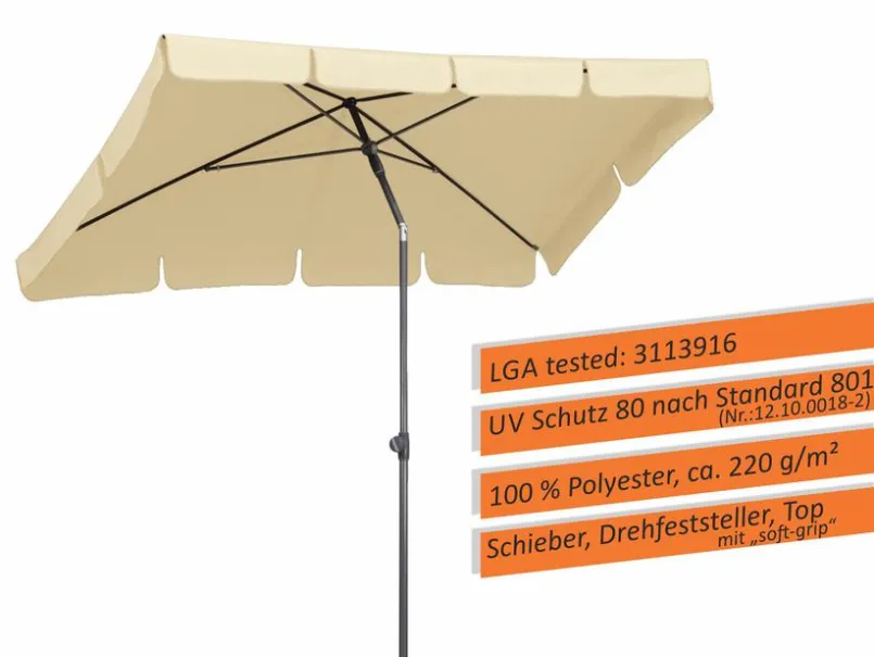 Sonnenschirme|Balkonschirme|Schneider Schirme Marktschirm Aquila 265 x 150 cm Natur