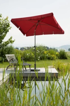 Schneider Schirme Balkonschirme|Sonnenschirme-Marktschirm Aquila 265 x 150 cm Dunkelrot