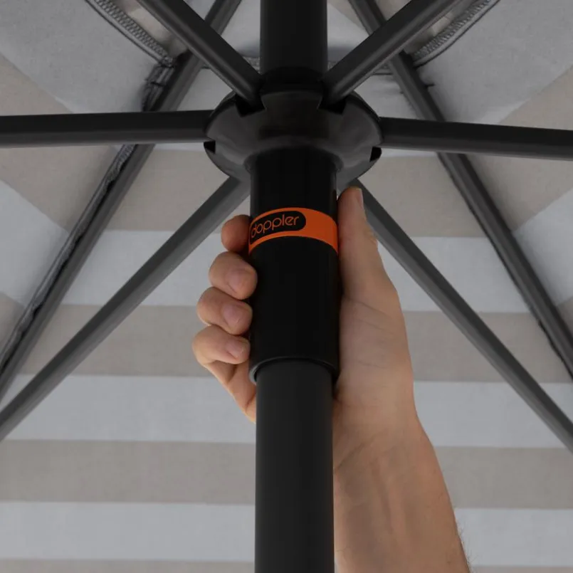 Doppler Sonnenschirme-Marktschirm Push Up Ø 300 cm Anthrazit / Grau