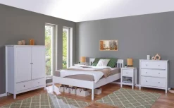 Inter Link Betten-Massivholzbett Chilly 140 x 200 cm Weiß
