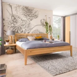Betten|MAISON Massivholzbett Omaha 180 x 200 cm Wildeiche Bianco