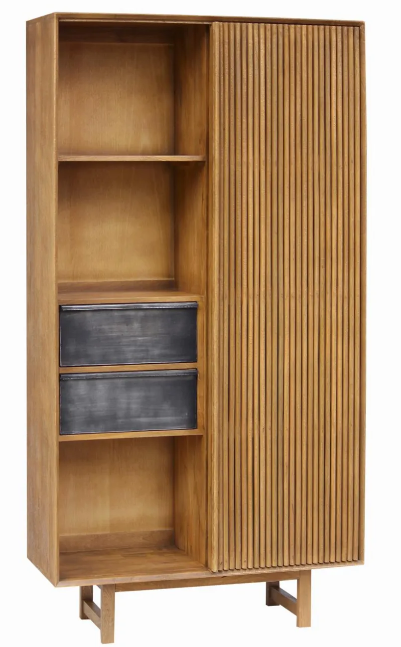 Kommoden|Praktisch Im Schlafzimmer|Portobello Mehrzweckschrank Allure Iron Nussbaum