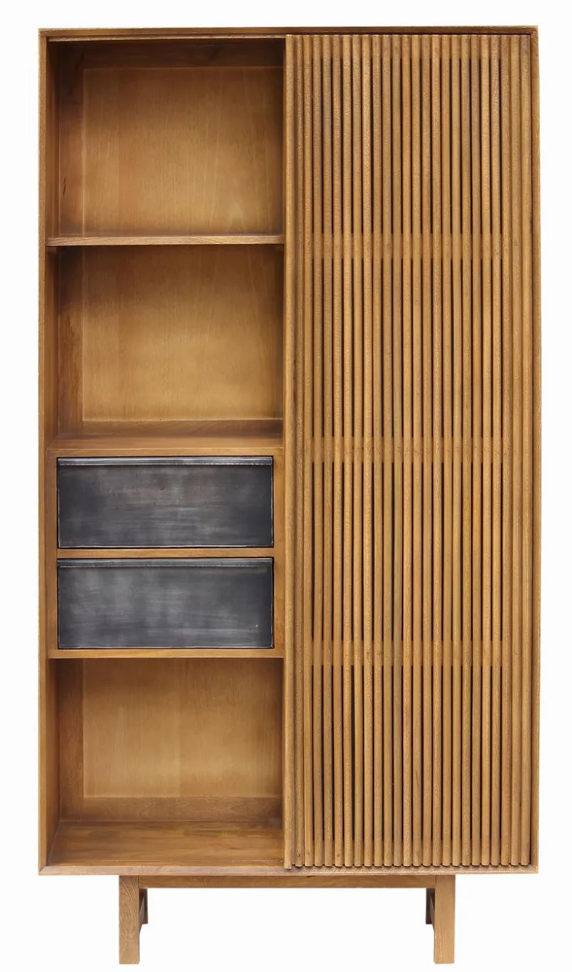Kommoden|Praktisch Im Schlafzimmer|Portobello Mehrzweckschrank Allure Iron Nussbaum