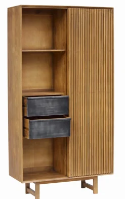 Kommoden|Praktisch Im Schlafzimmer|Portobello Mehrzweckschrank Allure Iron Nussbaum