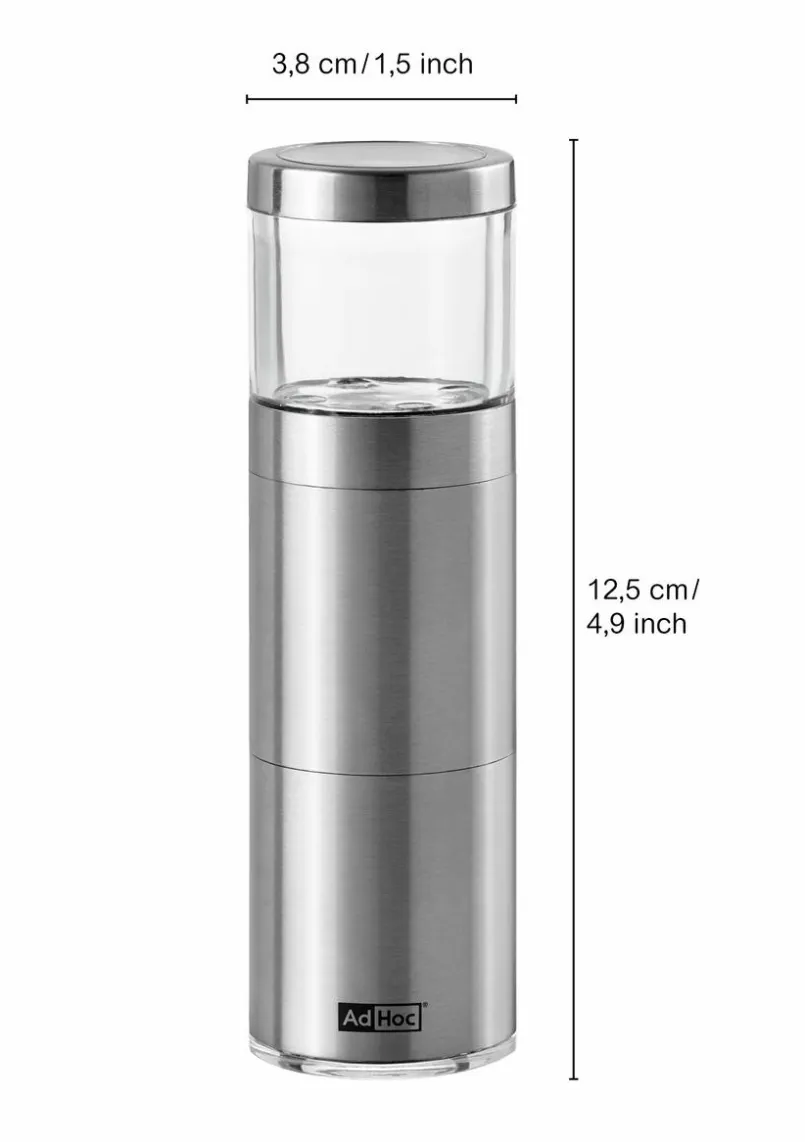 Küchenutensilien|AdHoc Muskatmühle Muskatino 12,5 cm Silber