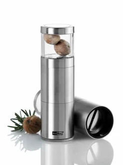 Küchenutensilien|AdHoc Muskatmühle Muskatino 12,5 cm Silber