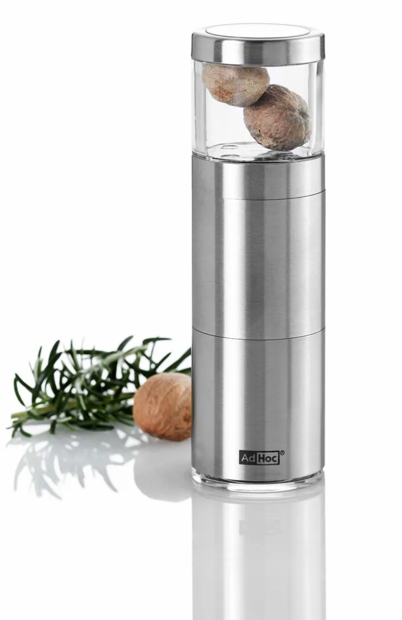 Küchenutensilien|AdHoc Muskatmühle Muskatino 12,5 cm Silber