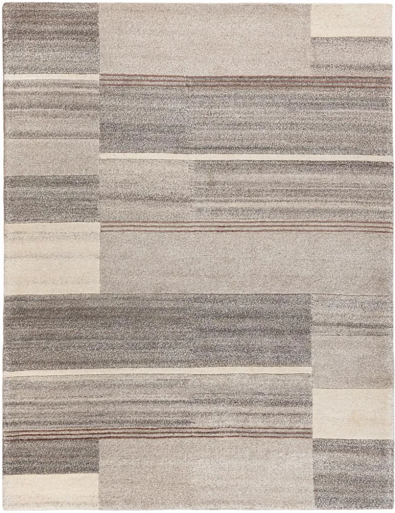 Natur(Look) Teppiche-Nepal Teppich Natural Living Star 70x140cm Grau / Beige