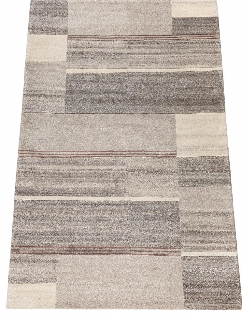 Natur(Look) Teppiche-Nepal Teppich Natural Living Star 70x140cm Grau / Beige