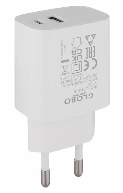 Zubehör|Globo Netzstecker USB A und C Weiß