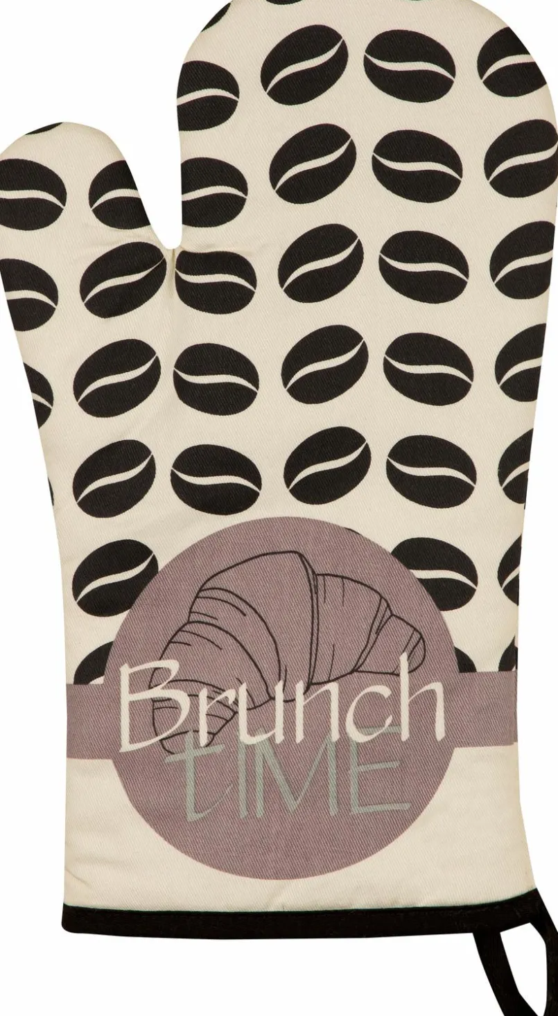 Ofenhandschuhe| Ofenhandschuh Brunch Time 18 x 30 cm Braun