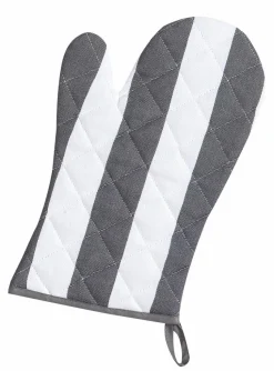 Ofenhandschuhe| Ofenhandschuh Blockstreifen Anthrazit