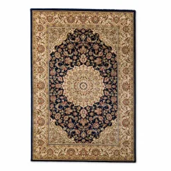 Orient-Teppiche-Orientteppich Kaschan 80 x 150 cm Blau