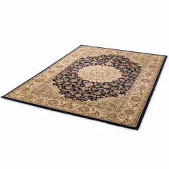 Orient-Teppiche-Orientteppich Kaschan 80 x 150 cm Blau