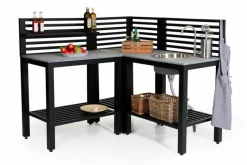Servierwagen & Outdoormöbel|Grillzubehör|Brafab Outdoorküchen-Modul Eckmodul Bellac Schwarz