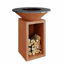 OFYR Feuerschalen|Holzkohlegrills-Outdoor-Kochstelle Classic Storage Corten 85 Rostfarbig