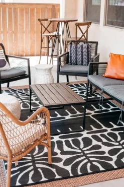 FabHab Recycling-Teppiche|Outdoorteppiche-Outdoorteppich World Collection 240 x 300cm Schwarz / Weiß